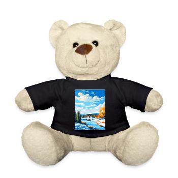 Lahti Finland Vintage Travel Poster WPA Souvenir - Teddy Bear - black - Front