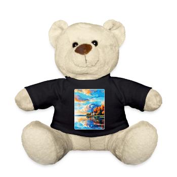 Kuopio Finlande Affiche de voyage vintage Souvenir WPA - Nounours - noir - Devant