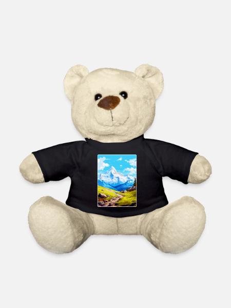 Gran Paradiso Italie Affiche de voyage vintage souvenir - Nounours - noir