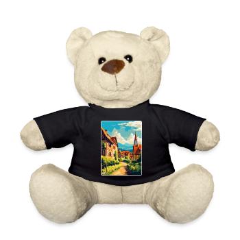 Alsace France Vintage Travel Poster WPA Souvenir - Teddy Bear - black - Front