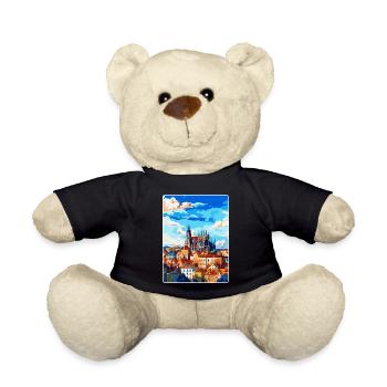 Kutna Hora République tchèque Affiche de voyage vintage - Nounours - noir - Devant