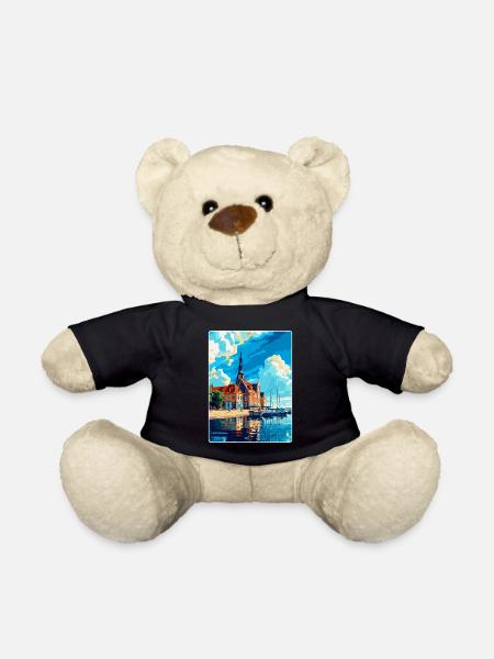 Rostock Deutschland Vintage Reiseplakat Souvenir WPA - Teddy - Schwarz