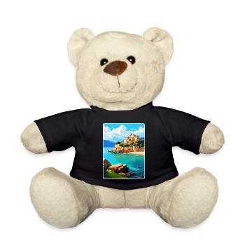 Corse France Affiche de voyage vintage Souvenir WPA - Nounours - noir - Devant