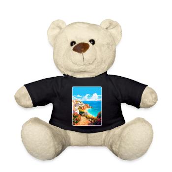 Albufeira Portugal Vintage Travel Poster Souvenir - Teddy Bear - black - Front