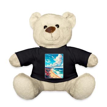 Nazaré Portugal Affiche de voyage vintage Souvenir WPA - Nounours - noir - Devant