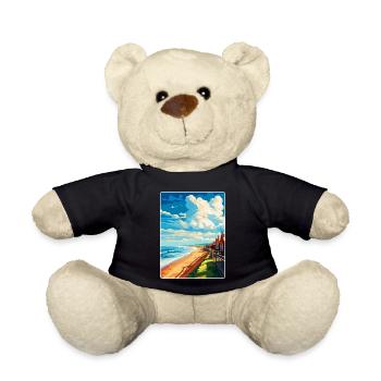 Saltburn By The Sea Angleterre Royaume-Uni Affiche de voyage WPA - Nounours - noir - Devant