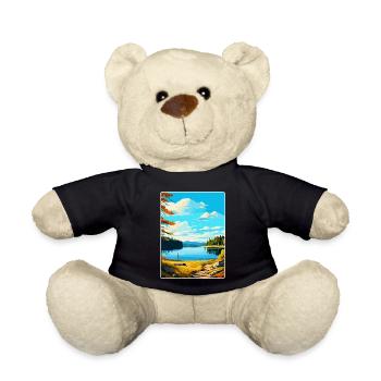 Kielder Water Forest Park England Uk Travel Poster - Teddy Bear - black - Front