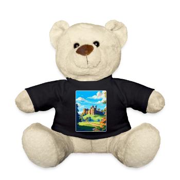 Alnwick Castle England Uk Vintage Reiseposter - Teddy - Schwarz - Vorne