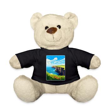 Bempton Cliffs Angleterre Royaume-Uni Affiche de voyage vintage - Nounours - noir - Devant