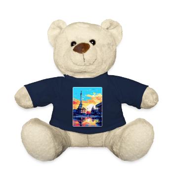 Trafalgar Square Angleterre Royaume-Uni Affiche de voyage vintage - Nounours - bleu marine - Devant