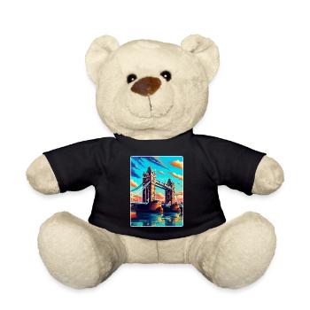 Tower Bridge Angleterre Royaume-Uni Affiche de voyage vintage WPA - Nounours - noir - Devant