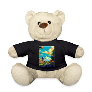 Greenwich London England Uk Vintage Travel Poster - Teddy Bear - black - Front