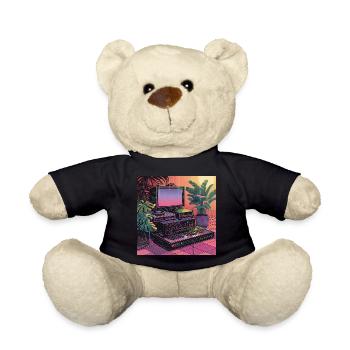Pflanzen und Musik - hochwertiger Modedruck - Teddy - Schwarz - Vorne