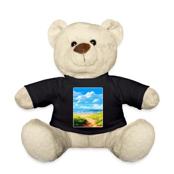 Northumberland Vintage Travel Poster Souvenir WPA - Teddy Bear - black - Front