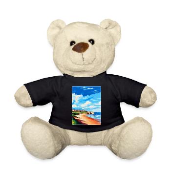 Filey Yorkshire Vintage Travel Poster Souvenir WPA - Teddy Bear - black - Front