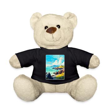 Anglesey Pays de Galles Royaume-Uni Affiche de voyage vintage souvenir - Nounours - noir - Devant