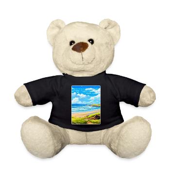 Constantine Bay Cornwall England Vereinigtes Königreich Reiseposter - Teddy - Schwarz - Vorne