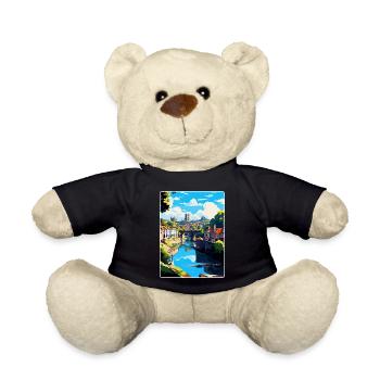 Knaresborough Angleterre Royaume-Uni Affiche de voyage souvenir - Nounours - noir - Devant