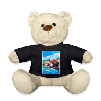 Padstow Cornwall, England, Vereinigtes Königreich, Reiseposter, Souvenir - Teddy - Schwarz - Vorne