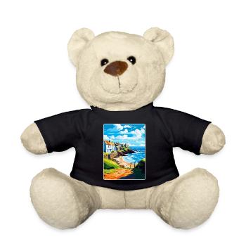 Gorran Haven England Uk Travel Poster Souvenir WPA - Teddy Bear - black - Front