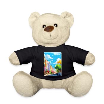 Notting Hill London England Uk Travel Poster WPA - Teddy Bear - black - Front