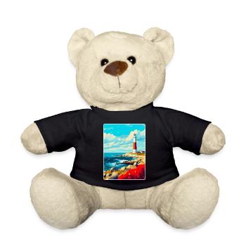 Portland Bill England Uk Reiseplakat Souvenir - Teddy - Schwarz - Vorne