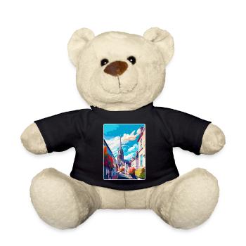 Truro England UK Vintage Reiseposter Wandkunst - Teddy - Schwarz - Vorne