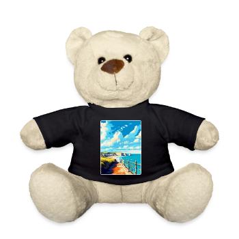 Eastbourne Sussex Vintage Travel Poster Souvenir - Teddy Bear - black - Front