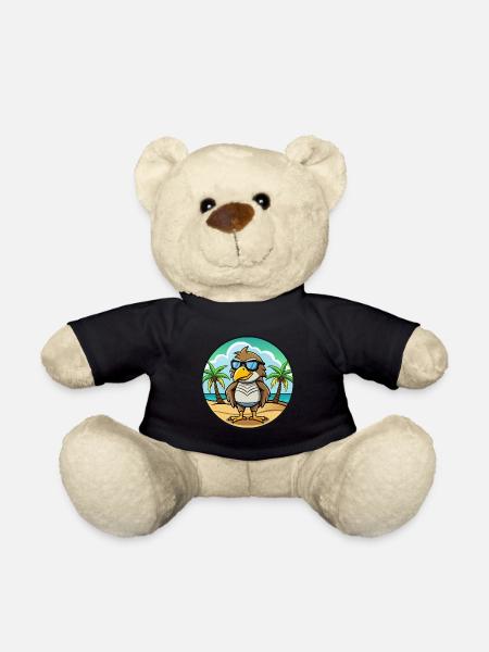 Hawk Lustige Cartoon Sommer Strand Sonnenbrille Aufkleber - Teddy - Schwarz