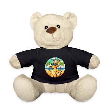 Kangaroo Funny Cartoon Summer Beach Sunglasses - Teddy Bear - black - Front