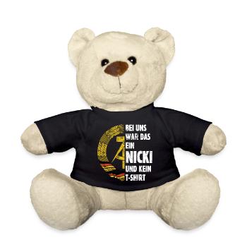 DDR Nicki, Osten, Ossi Spruch, Geschenk - Teddy - Schwarz - Vorne