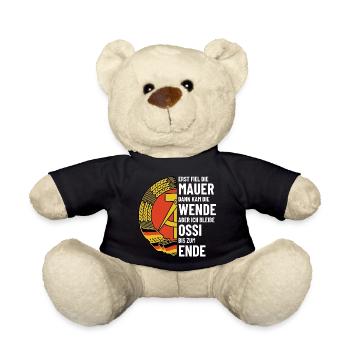 Ossi bis zum Ende - DDR Spruch - Teddy - Schwarz - Vorne
