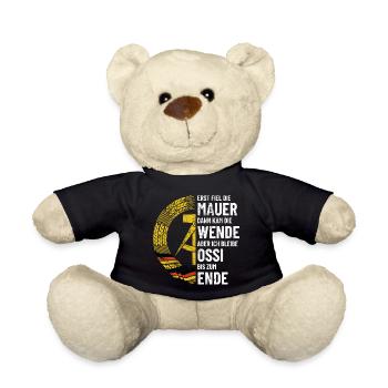 Ossi bis zum Ende - DDR Spruch - Teddy - Schwarz - Vorne