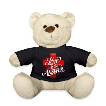 Liebe ist die Antwort Schriftzug - Teddy - Schwarz - Vorne