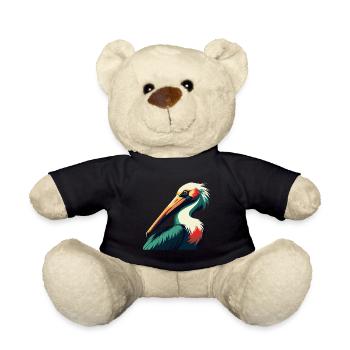 Pélican Dessin animé Personnage Animal de compagnie coloré - Nounours - noir - Devant