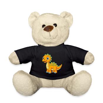 Dinosaur Cute Mascot Cartoon Character Kawaii - Teddy Bear - black - Front