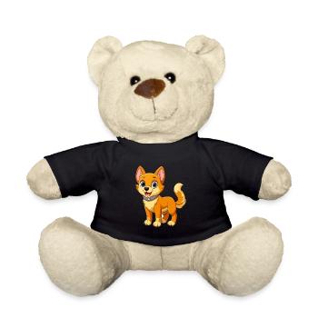Dog Cute Mascot Cartoon Character Kawaii - Teddy Bear - black - Front