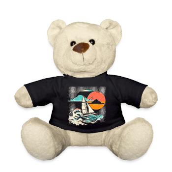Segeln Cartoon - Teddy - Schwarz - Vorne