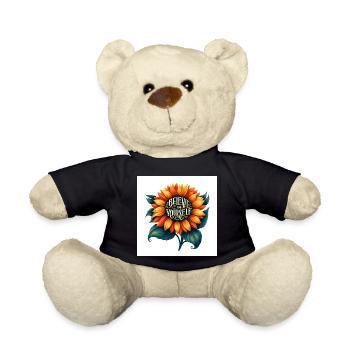 Believe in Yourself Sunflower Design - Teddy Bear - black - Front