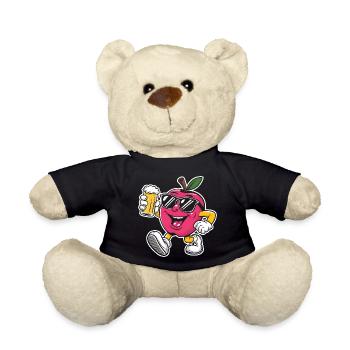 Apfel Trinken Bier - Teddy - Schwarz - Vorne