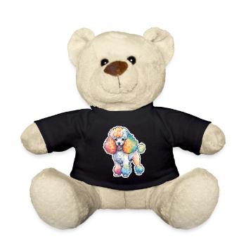 Pudel Wasserfarben - Teddy - Schwarz - Vorne