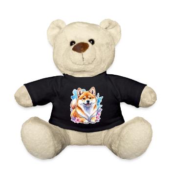 Shiba Inu Watercolors - Teddy Bear - black - Front