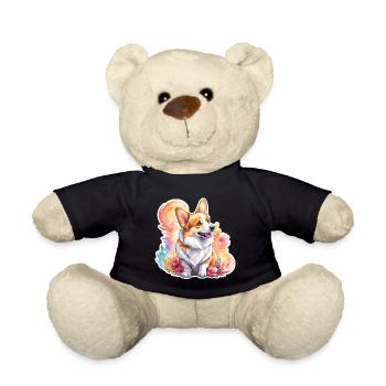 Welsh Corgi Pembroke Watercolor - Teddy Bear - black - Front