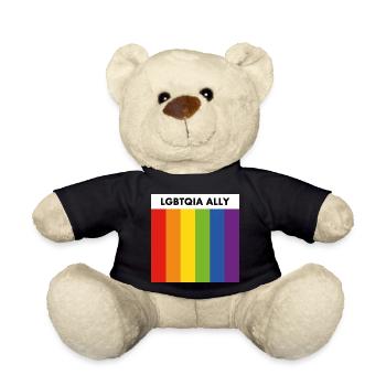 LGBTQIA ally rainbow pride flag - Teddy Bear - black - Front
