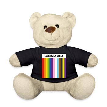 LGBTQIA ally inclusive pride flag - Teddy Bear - black - Front