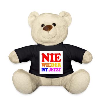 Nie wieder ist jetzt - Teddy - Schwarz - Vorne