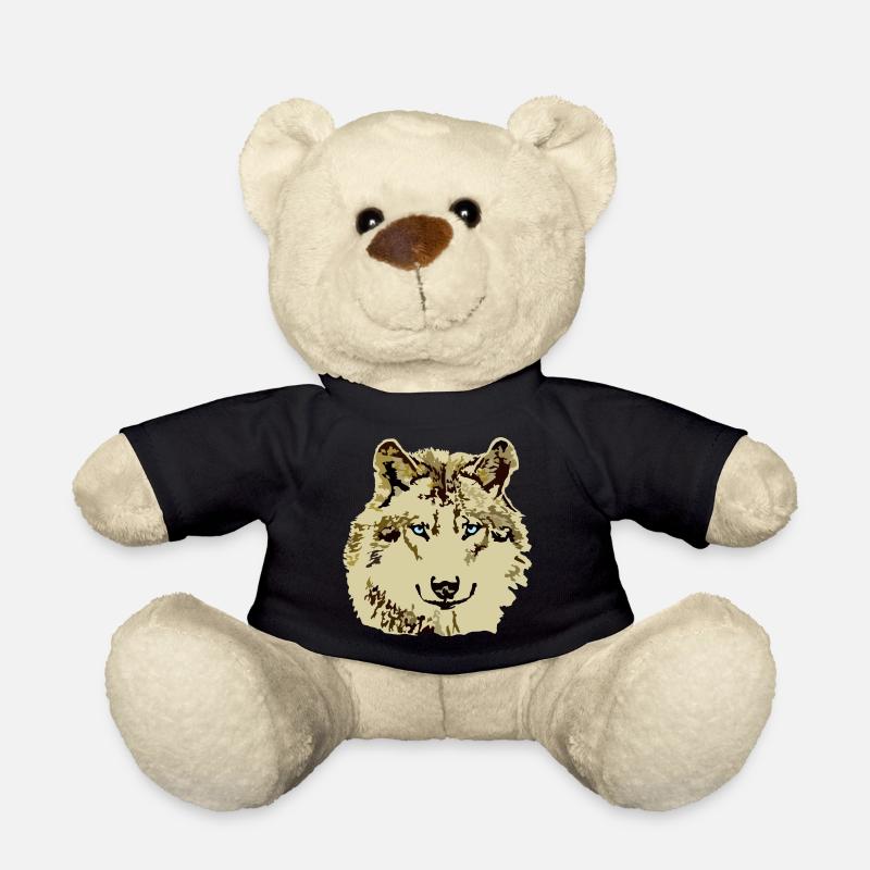 Wolf braun blaue Augen - Teddy - Schwarz