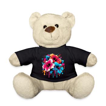 Hibiscus Flowers - Teddy Bear - black - Front