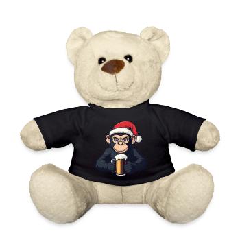 Monkey Christmas Beer - Teddy Bear - black - Front