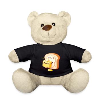 beurre toast câlin mignon dessin animé design - Nounours - noir - Devant